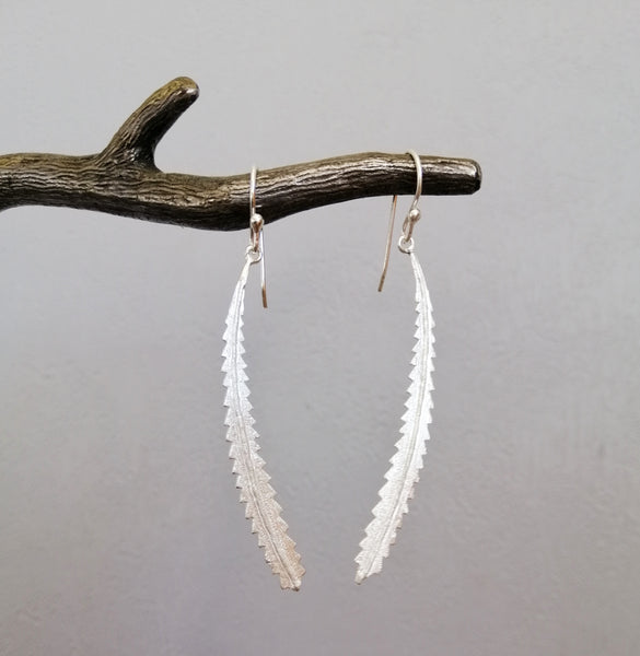 Pseudopanax leaf earrings