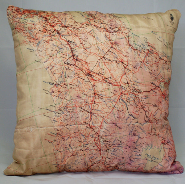 Flight Map Cushion Cover - Auckland and Bay of Plenty
