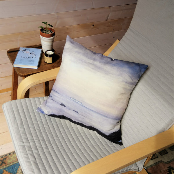 Scenic Painterly Cushion -Ferry Crossing