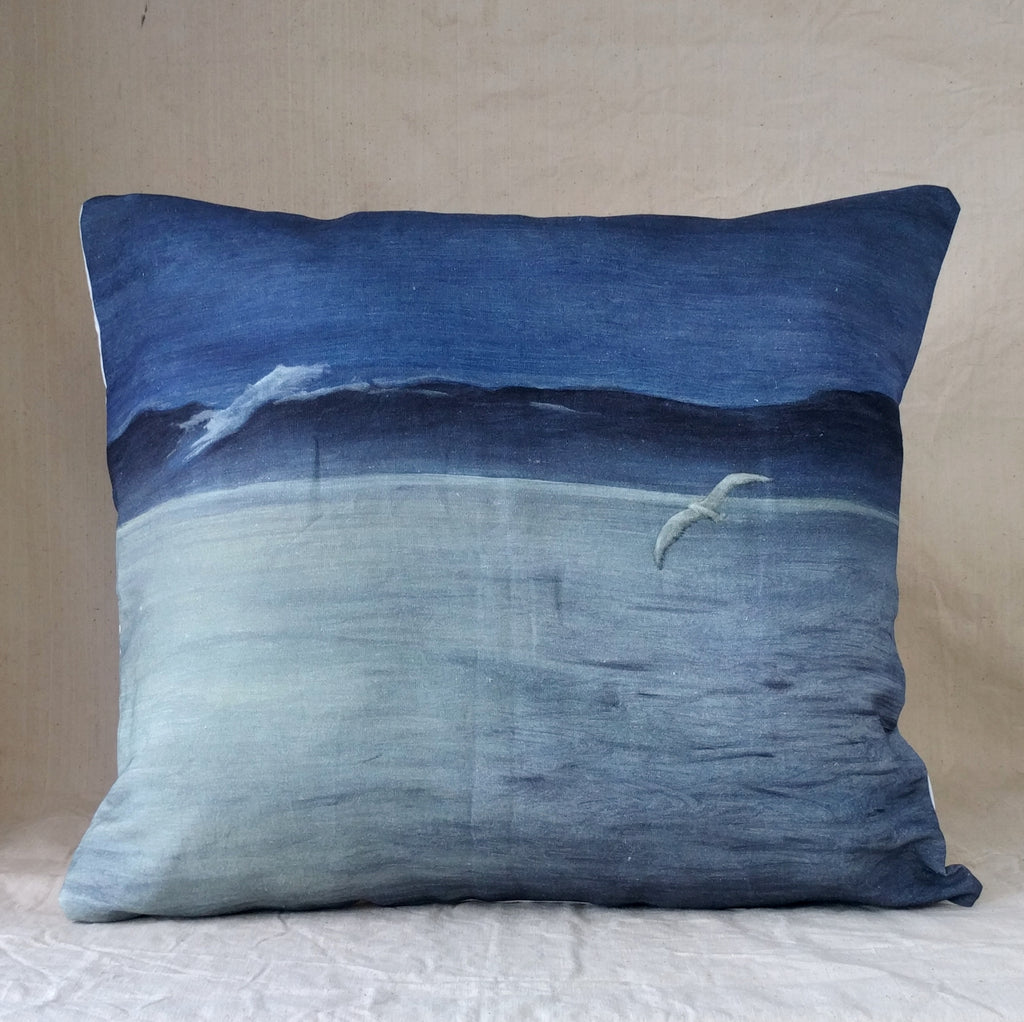 Scenic Painterly Cushion-Misty Harbour