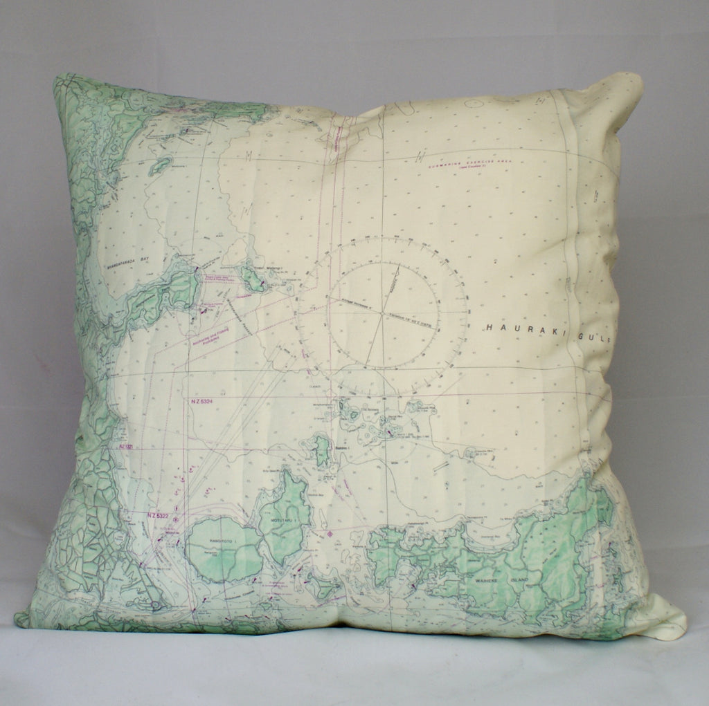 Nautical Chart Cushion Cover - Auckland