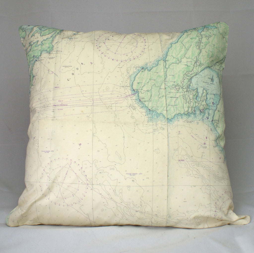 Nautical Chart Cushion Cover - Wellington