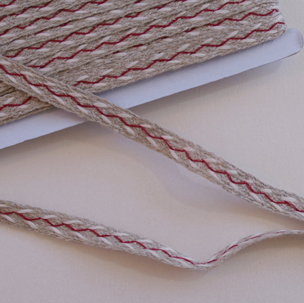 Linen Woven Tape- red